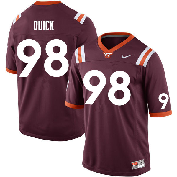 Men #98 Caleb Quick Virginia Tech Hokies College Football Jerseys Sale-Maroon - Click Image to Close